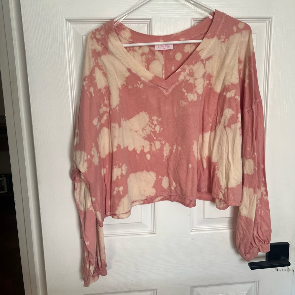 Pink tie dye long sleeve